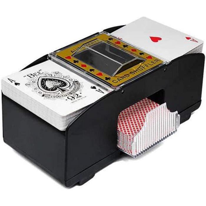 YUNYODA Machine de mixage de cartes électrique pour 2 jeux de cartes, dispositif mélangeur automatique pour decks UNO, Poker, Skip BO et Blackjack YUNYODA Machine de mixage de cartes électrique pour 2 jeux de cartes, dispositif mélangeur automatique pour decks UNO, Poker, Skip BO et Blackjack