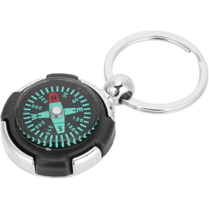 Porte-clés Boussole Uxcell - Lot De 2 Avec Boucle - Bleu - Pour Randonnée Outdoor