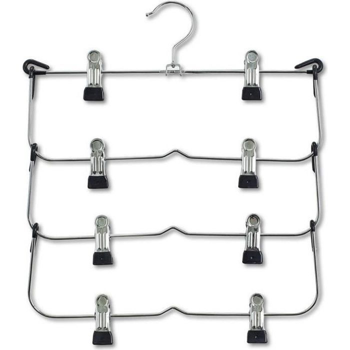 Hihamer Lot de 10 cintres antid/érapants pour pantalons manteaux /Économie despace Pour ranger les jupes et v/êtements costumes jupes Chrom/és R/églables