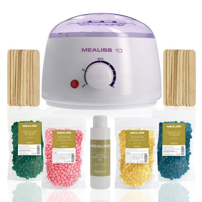 Chauffe-cire Mealiss 10 White Edition Plastimea - 500ml, 100W, Réglable 35-125°C
