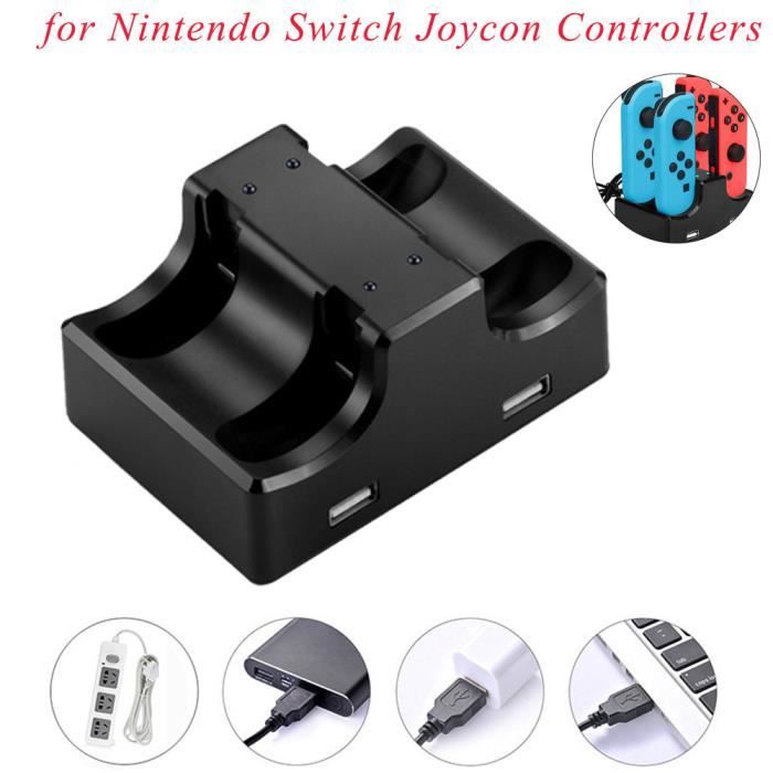 GeeRic Socle de Chargeur de Contrôleur Compatible pour Switch, Socle de  Chargement 6 en 1, Prise en Charge Simultanée de 4 Joy-Con et 2 de Type C