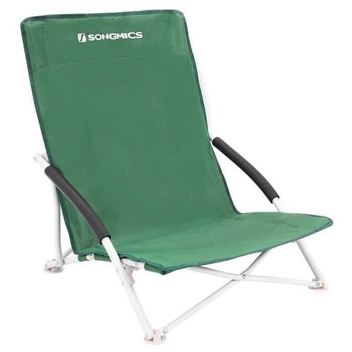 songmics chaise de camping chaise de plage fauteuil pliable de jardin 61 x 53,5 x 65 cm charge 150 kg gcb61gv1