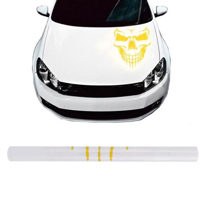 Autocollant De Carrosserie De Voiture Auto-Adhésif Scratch Cover Skull  Decal Tape Decoration Accessory (Yellow) -NIM