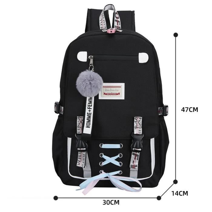 Le noir Fashion School Bags Anti Theft USB Charge School Backpacks For Teenagers Girls Boys Child Bag Women Cdiscount Bagagerie Maroquinerie