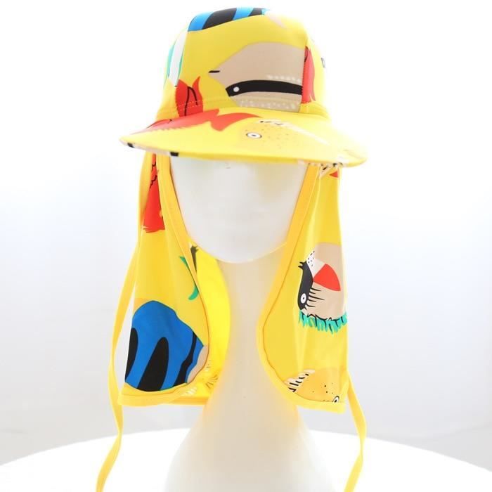 Bonnet De Bain Bébé Nageur AQUARAPID Bobo - Couleur Jaune Et Motifs - Taille Unique En Polyamide/lycra - Neuf