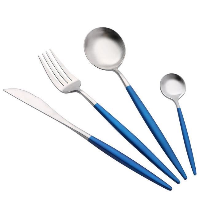 Couverts Bebe Portugal Style Inox Couverts Fourchette Cuillere Couverts Vaisselle 4 Pieces Ensembles Ensemble De Type Blue Cdiscount Puericulture Eveil Bebe