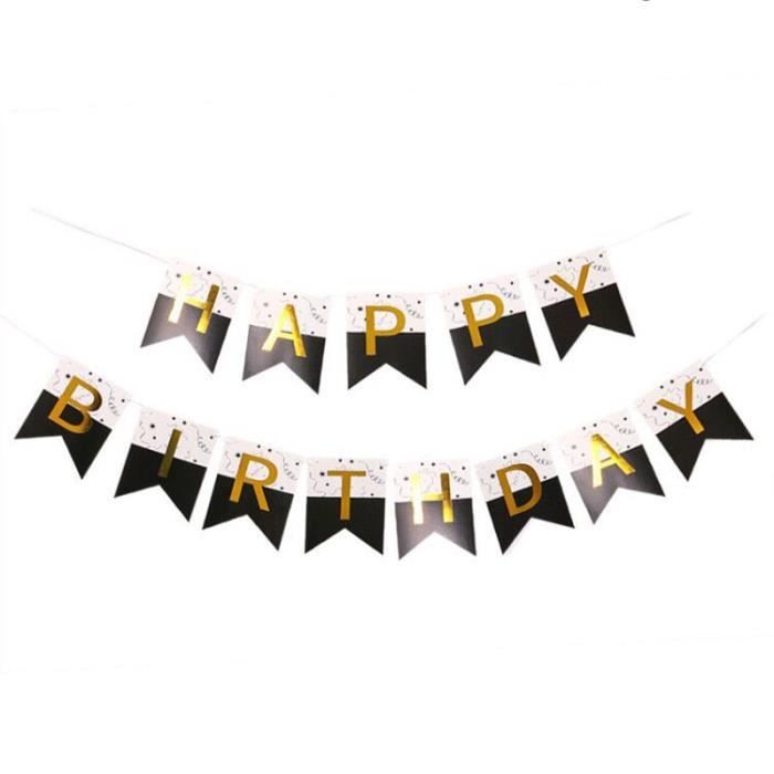 Decoration De Fete Banderole D Anniversaire Avec Animaux En Dessin Anime Stand De Decoration De Fete Type Black White Cdiscount Maison