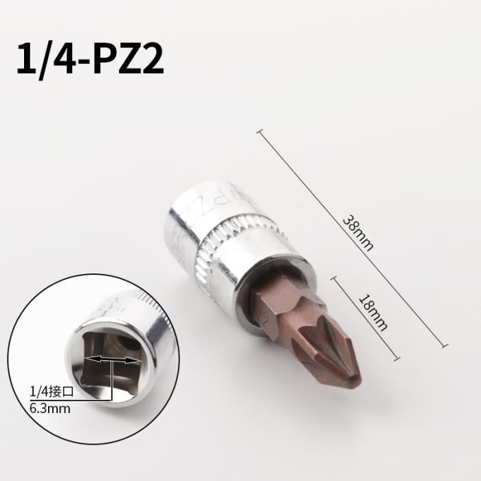 sourcing map 1/4 Empreinte Impact Hexagonal Pointe Douille Kit H3 - H10 Métrique 35mm Longueur CR-MO 7Pcs