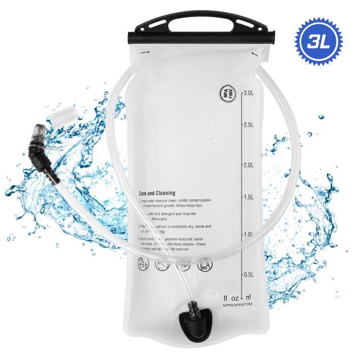 Poche à Eau 2L Portable – Réservoir Souple EVA Avec Tuyau 1m – Anti-fuite – Pour Rando, Vélo, Camping – -20°C à 50°C