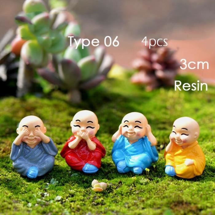 Color Set de 3 Hérissons Animaux miniatures réalistes en résine pour un jardin féerique et