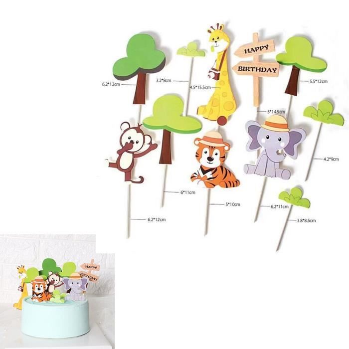 Set Vaisselle Jetable Jungle TWBEST - 25 Personnes - Assiettes 7/9 Pouces, Gobelets, Serviettes - Anniversaire