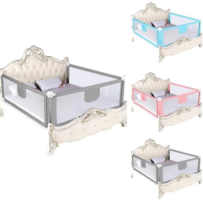 BELFOYER Barrière de lit bébé antichute 150cm Réglable en hauteur Gris Avec Maille respirante BELFOYER Barrière de lit bébé antichute 150cm Réglable en hauteur Gris Avec Maille respirante