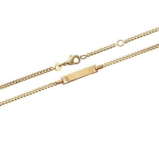 Bracelet Personnalisable Bijoux Gourmette Plaqué Or 18
