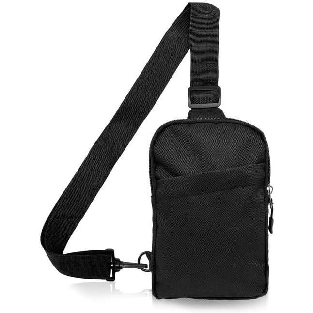 Sac Bandoulière Homme 14x19cm - 4 Poches, Tissu Oxford Imperméable, Réglable, Pour Voyage & Sport