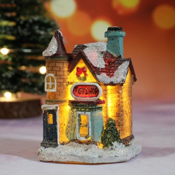 Maison de Noel Village de Noel Miniature, LED Lumineux Decoration Noel  Cadeau Noel, Deco Noel avec Batterie (6 Pièces)[1132] - Cdiscount Maison