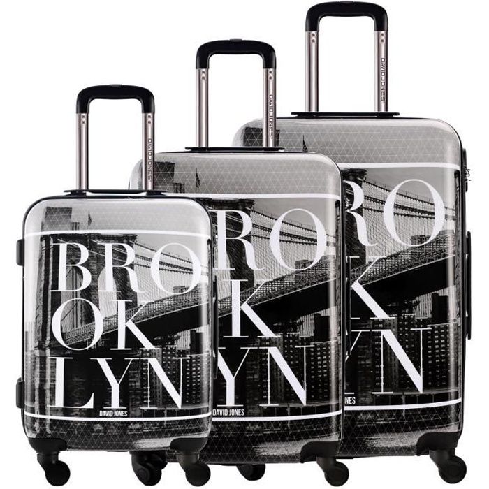 Set 3 Valises Rigides Pierre Cardin SHAULA - Trolley 8 Roues - Champagne - Cabine, Moyenne Et Grande