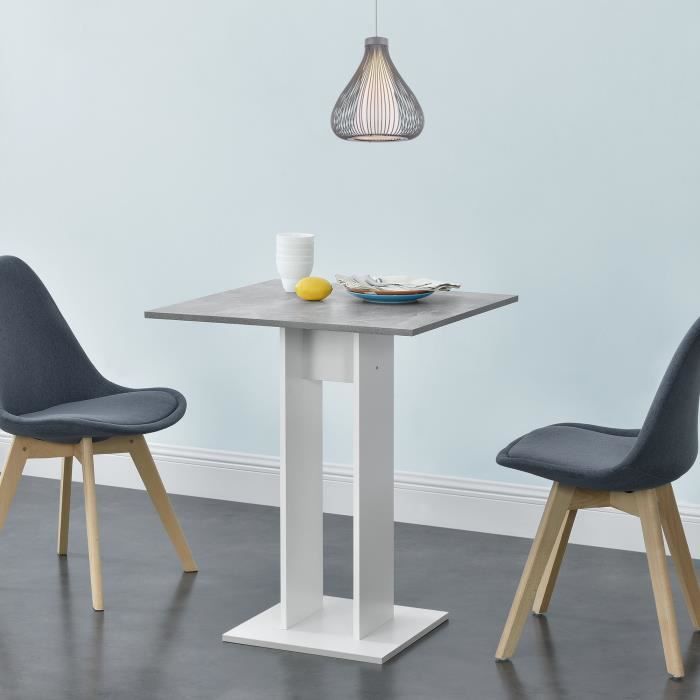 Table à Manger Lindesnes 65 x 65 x 78 cm Effet Béton Blanc