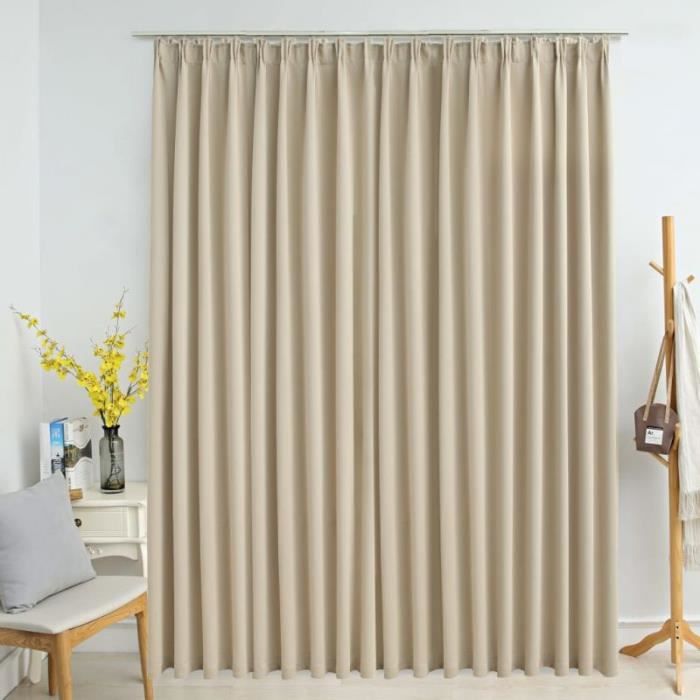 Rideau occultant - vidaXL - 290x245 cm - Beige - Polyester - Lavable en machine