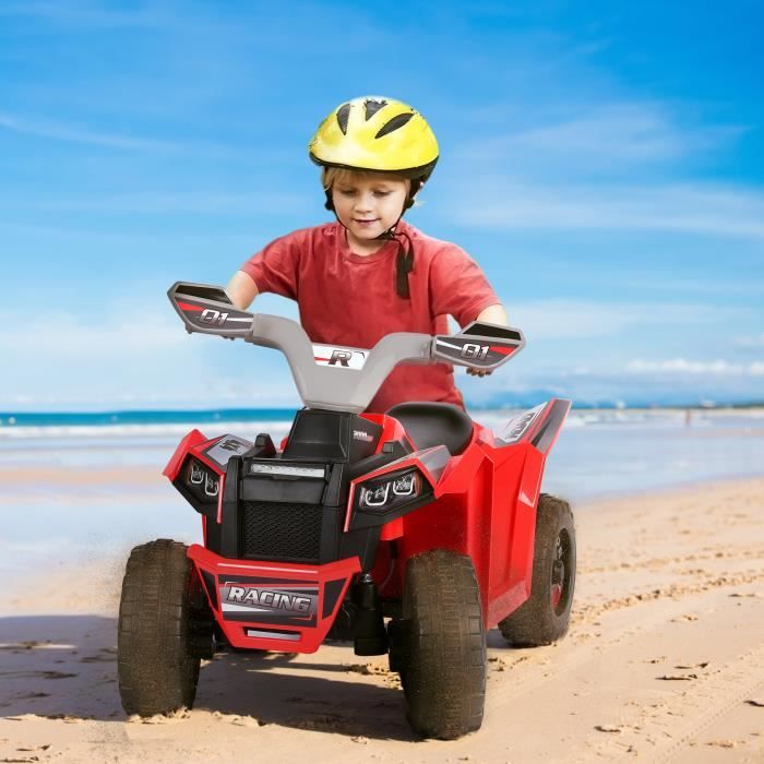 AIYAPLAY Quad Électrique Enfant 6V – Licence Honda – 2,8 Km/h – 45 Min D’Autonomie – Pneus Larges – Phares LED Et Klaxon – Dès 2 Ans (25 Kg)