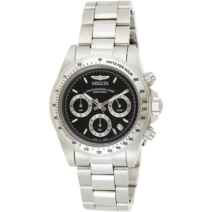 Montre Homme INVICTA Speedway 9223 Acier inoxydable Noir 20 Atm Quartz Verre mineral Analogique Sport Achat vente montre Homme Adulte Noir Acier Cdiscount