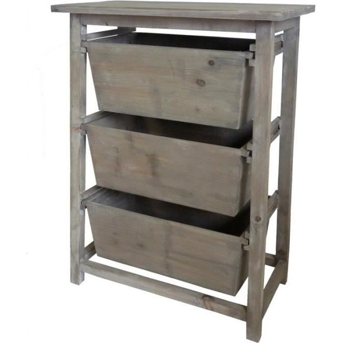 Meuble De Rangement Table De Nuit A 3 Tiroirs Range Fruits Legumes