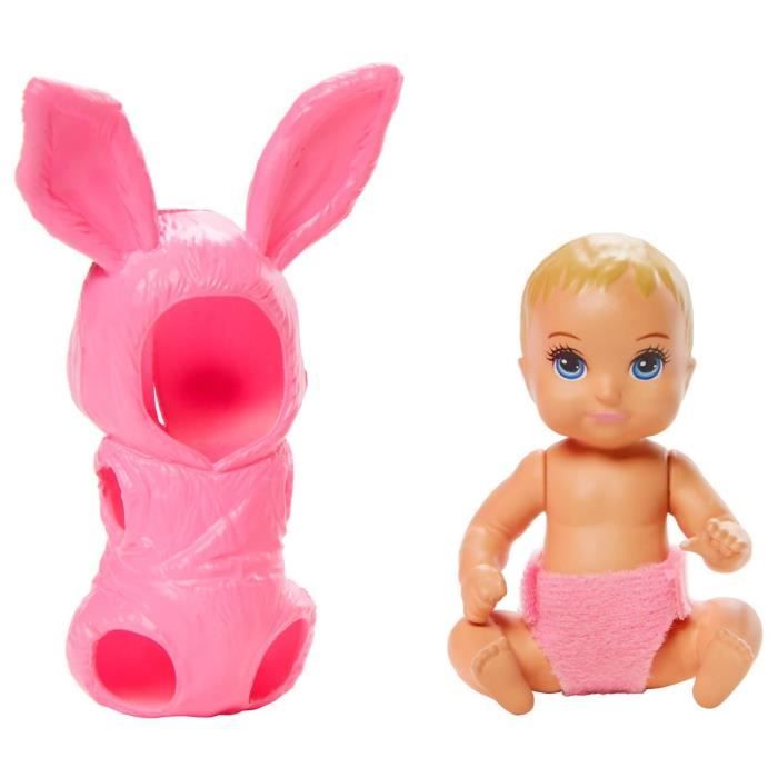 Barbie Skipper Babysitters Inc - GPR02 - Mini Poupée - Bébé habillé d'un  Costume lapin rose - Cdiscount Jeux - Jouets