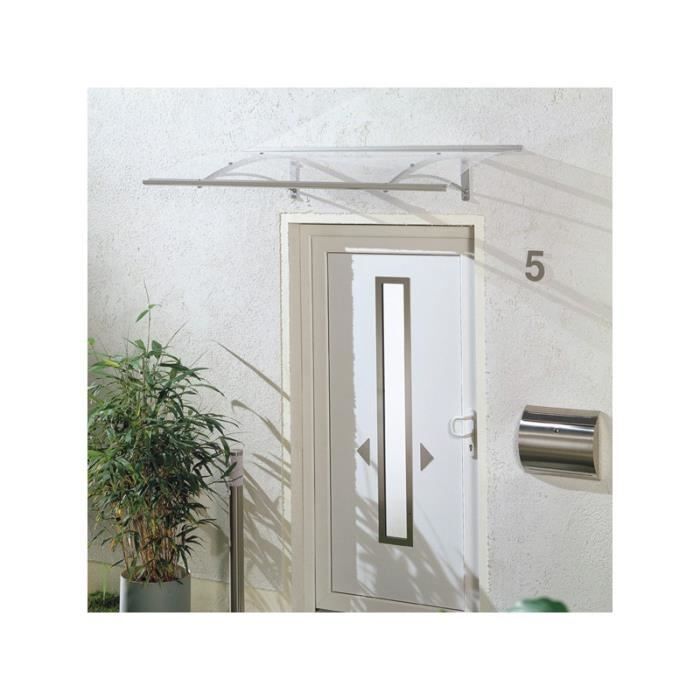 Marquise Porte D'entrée Transparente En Polycarbonate - Auvent Résistant 300 Kg, Largeur 65-150 Cm - 2