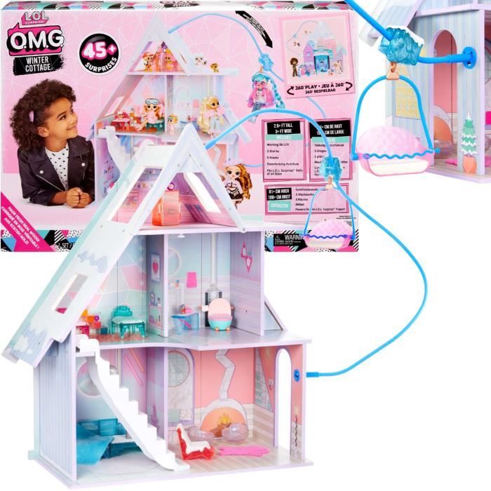 L.O.L Surprise Grand jeu de poupees en bois pour la maison d hiver accessoires