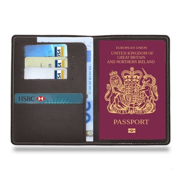 Pochette Passeport Avec Protection RFID - Design Artistique - Simili Cuir Rigide - Cadeau Voyage Idéal