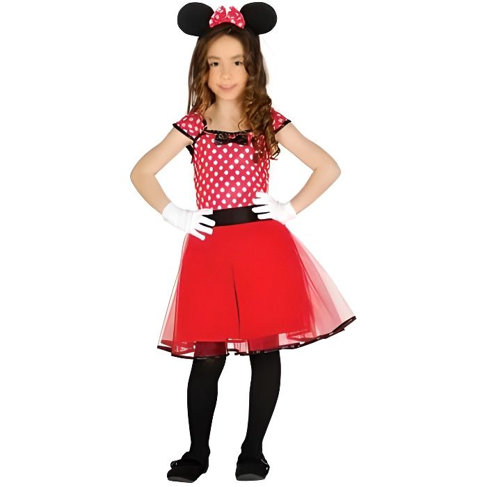 Déguisement Minnie Disney Fille Personnage Fiction Rouge