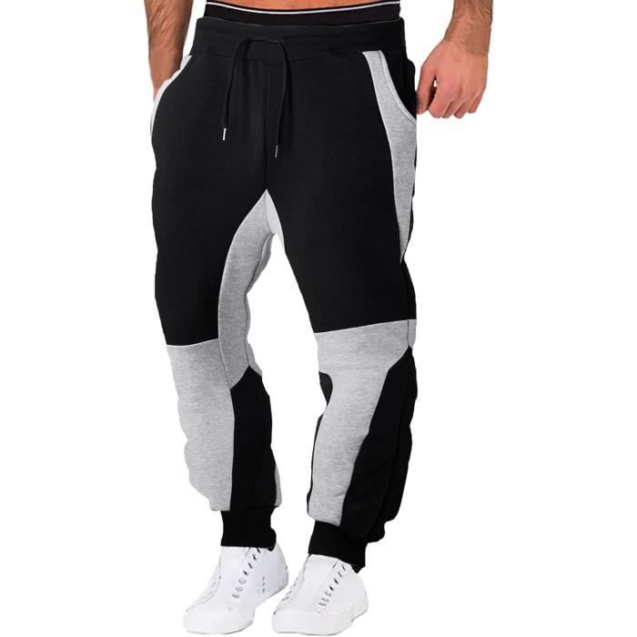 PANTALON Pantalon de survêtement pour homme - Pantalon de jogging large et  long Avec fermeture éclair - Pantalon Blanc Blanc - Cdiscount Prêt-à-Porter