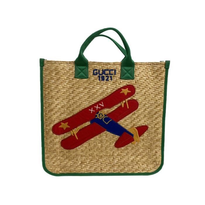 GUCCI Sac cabas avion en paille pour enfants en edition limitee Gucci 33 7.5 32 Couleurs multiples Cdiscount Chaussures