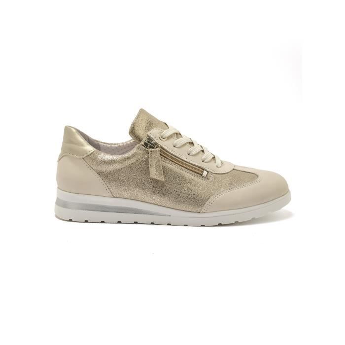 Baskets femme PEDICONFORT Beige Aerosemelle amovible Largeur confort Cdiscount Chaussures