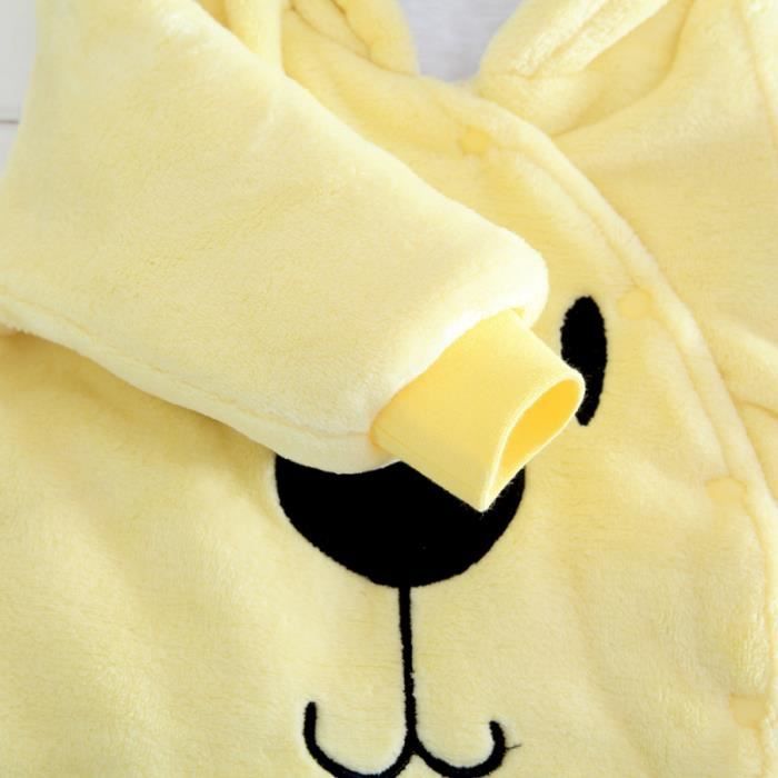 Combinaison Bébé Fille Manches Longues Coeurs Imprimés Avec Capuche Et Nœud - Pyjama Poney Confort