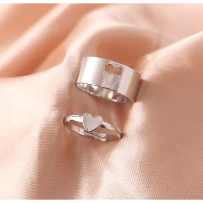 Bagues papillon couleur argent pour femmes hommes amoureux Couple bague ensemble lh1124asjwl27bb Tape 2 Cu Achat Vente bague anneau Bagues papillon coul Argent