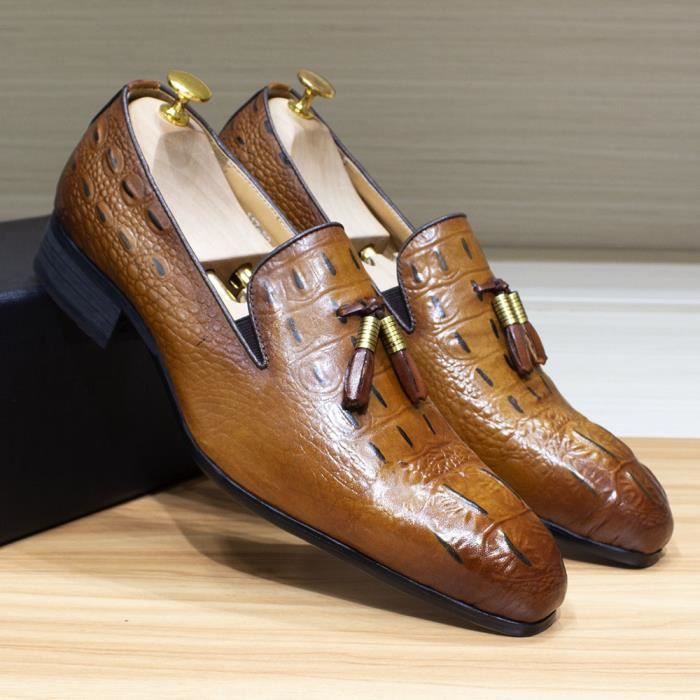 Chaussures De Luxe En Cuir Imprim Crocodile Pour Hommes