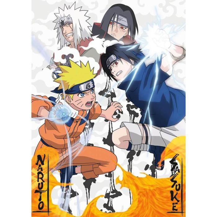 Puzzle 1000 pièces - Nathan - Naruto vs Sasuke - Blanc - Adulte - 70 x 50 cm
