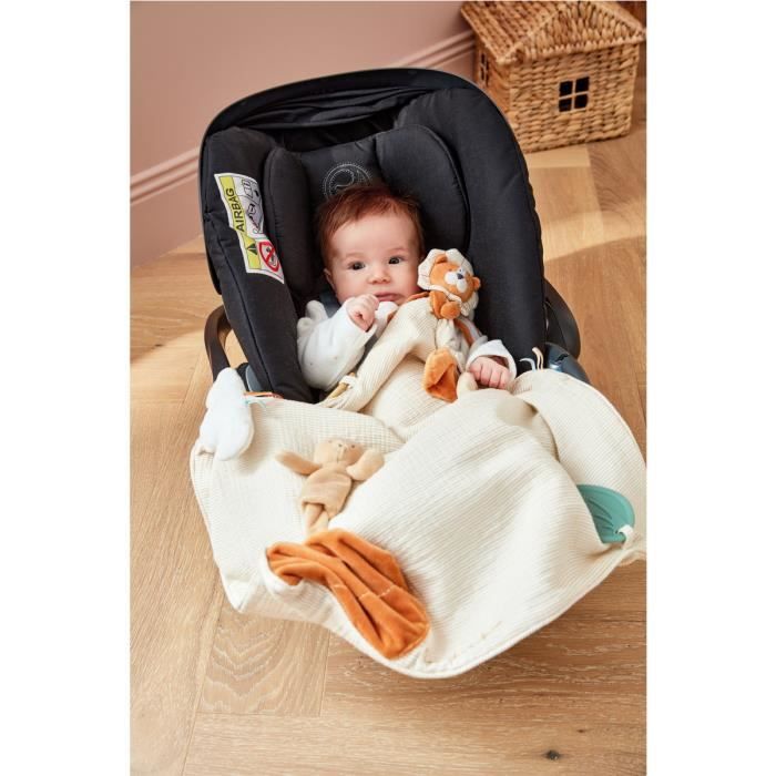 Couverture dactivités Babou - NOUKIES - Blanc - Bébé - A partir de 12 mois - Mousseline de coton Couverture dactivités Babou - NOUKIES - Blanc - Bébé - A partir de 12 mois - Mousseline de coton