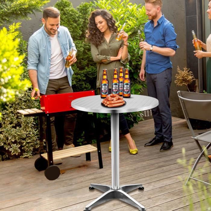 OHMG Table De Bar Carré Haute Cuisine Mange-Debout Avec