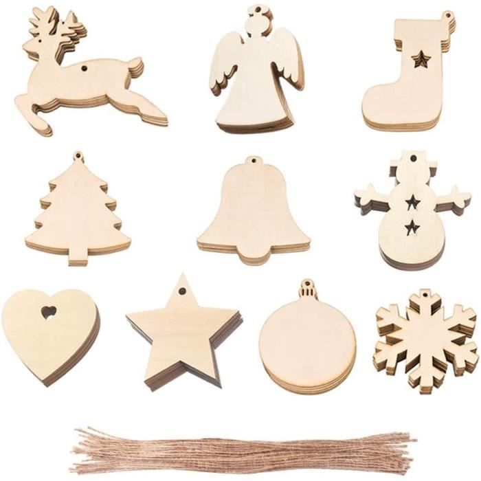 100 étoiles de formes en bois pour la décoration de Noël de mariage