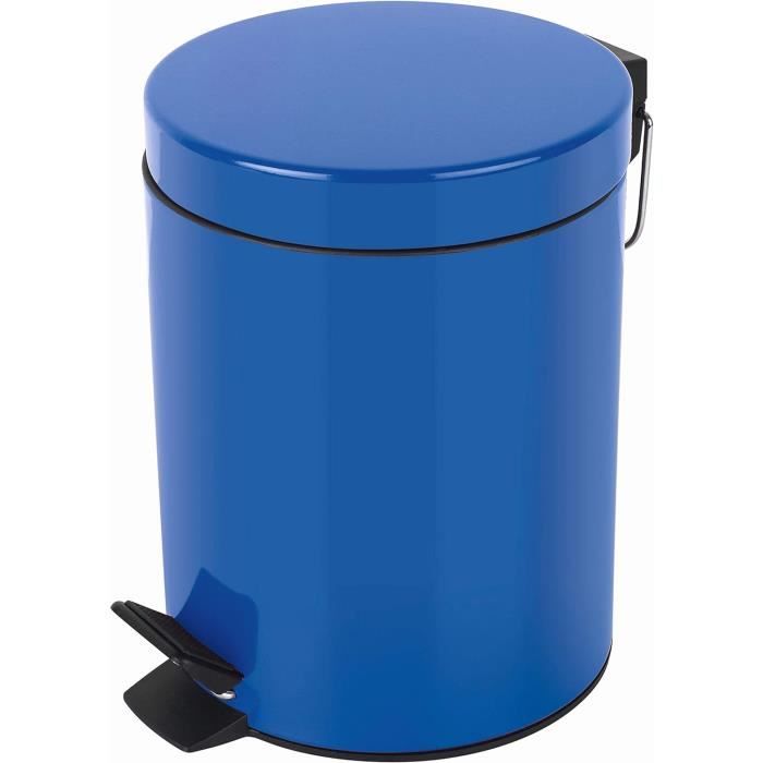 Spirella Poubelle à Pédale 5L Sydney - Argent Satiné Avec Seau Amovible - Pour Salle De Bain Ou Bureau