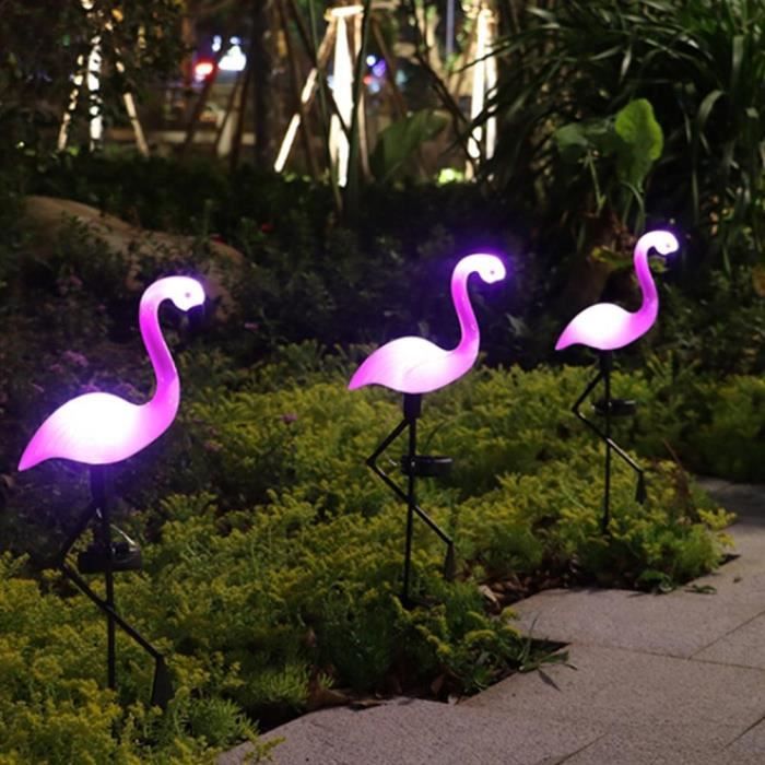 Lampes de jardin - SONEW - Flamants Roses - LED Solaire - Etanches - Décoration Extérieure