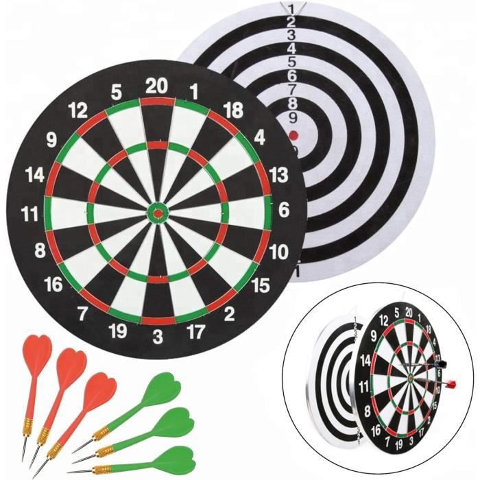 Cible Fléchettes Sécurité Enfants 42cm - 6 Flèches Plastique Relaxdays