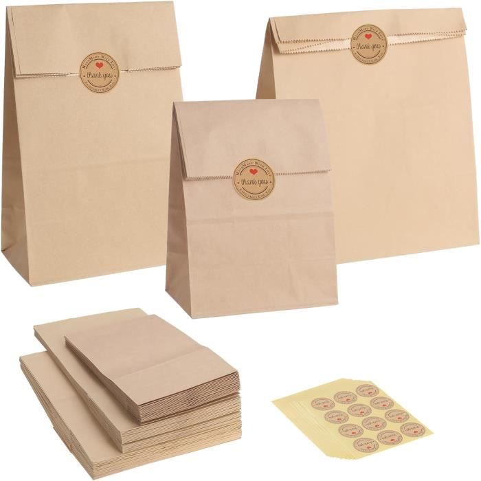 Lot De 12 Sacs Cadeaux Kraft Noir Avec Ruban - Petit Format 7.9x4.6x11.8 Cm - Pour Bonbons Et Petits Présents