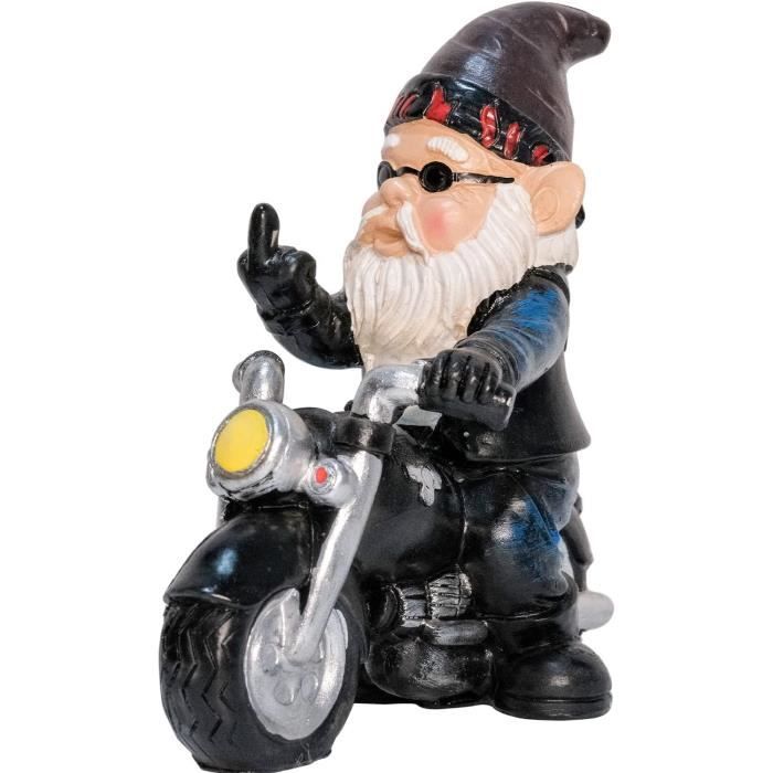 Nain De Jardin Moto En Résine - Statue Décorative Humoristique Pour Jardin, Terrasse, Intérieur