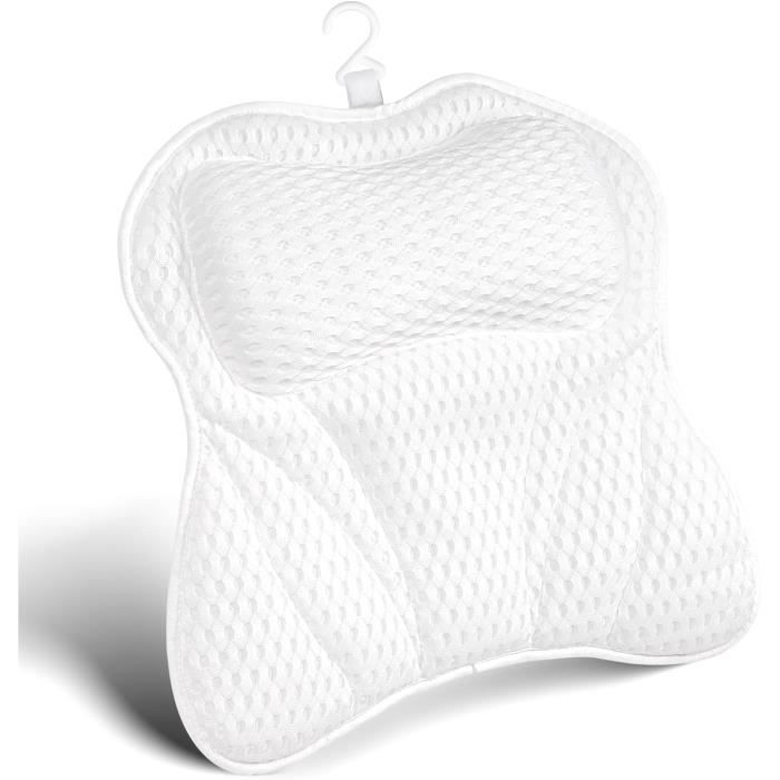 Coussin Baignoire Adulte 4D Air Mesh - Avec Ventouses - Repose-tête Ergonomique - Gris
