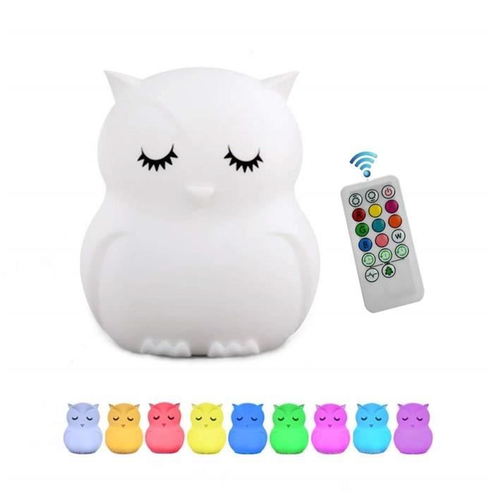 Veilleuse Dinosaure Enfant Vicukten - 7 Couleurs LED Rechargeable USB - Lampe Nuit Tactile Silicone - Cadeau Chambre Bébé