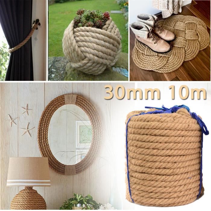 Jute Naturel Corde Ligne Chanvre Écharpe Artisanat Tordue Ficelle Tressé Pont