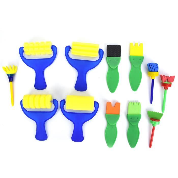 Lot de 12 rouleaux de peinture de 10 cm - Mini rouleau de peinture