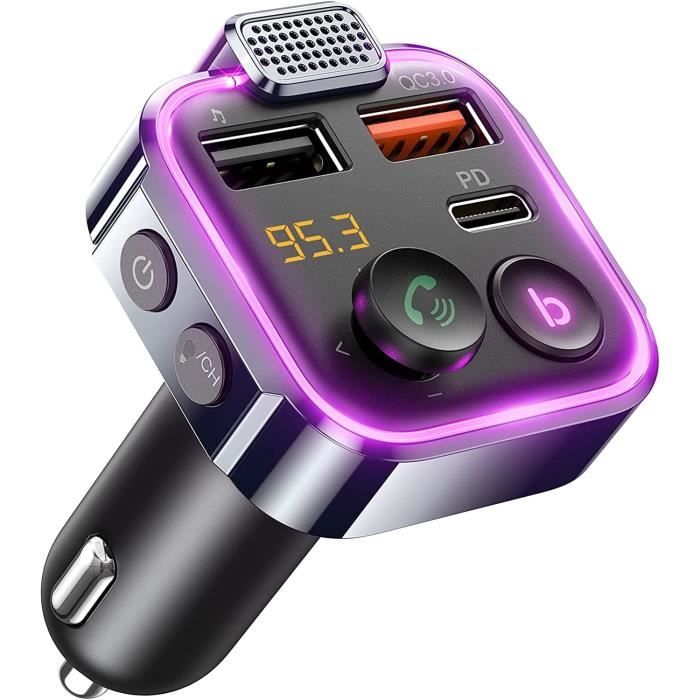 LENCENT Transetteur F Bluetooth Voiture, Allue Cigare Bluetooth 5,3 Éetteur F Radio